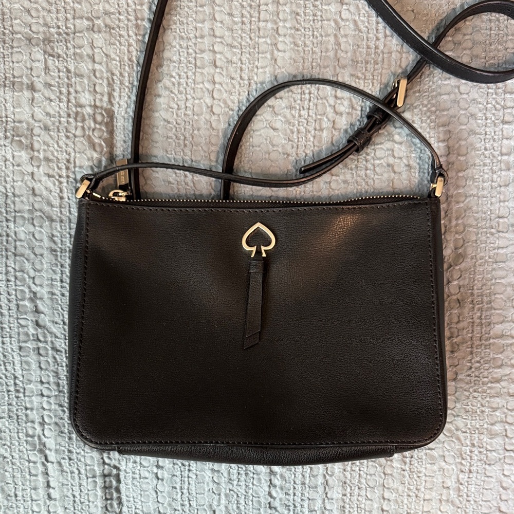 Kate Spade Black Crossbody Bag with Gold Accents
